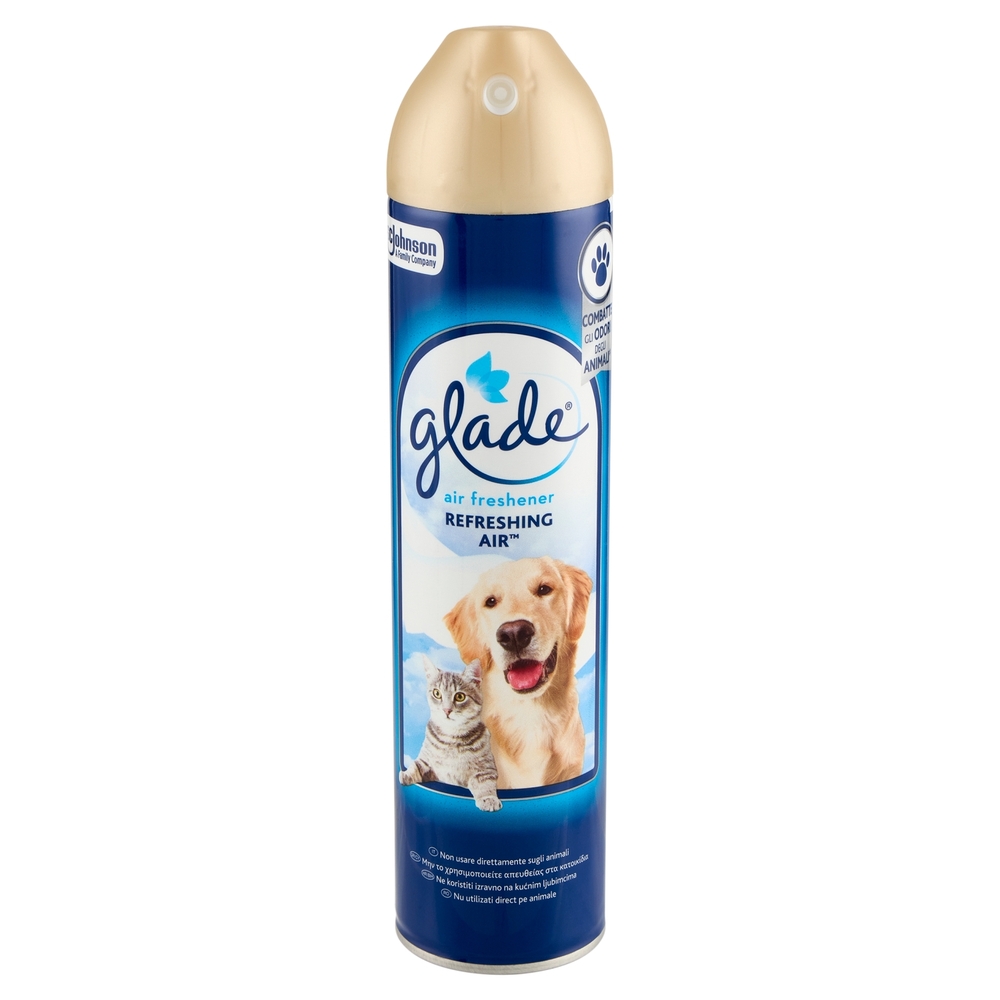Glade Deodorante per Ambienti Spray Fragranza Refreshing Air™ Combatte odori animali domestici 300ml